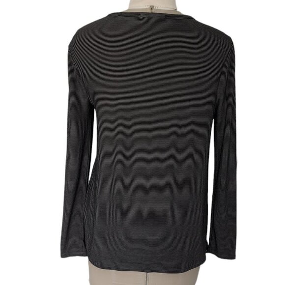T Alexander Wang Striped Long Sleeve Modal Top - Picture 3 of 4